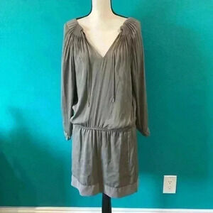 DVF Diane Von Furstenberg MIKINO Pleated Mini Tunic Dress Gray size 4